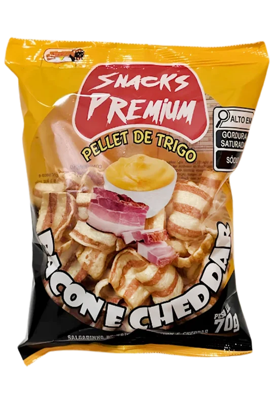 Pellet de trigo sabor bacon com cheddar